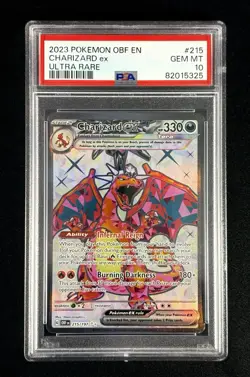 CHARIZARD EX #215 2023 POKEMON OBSIDIAN FLAMES ULTRA RARE PSA 10 - Image 1