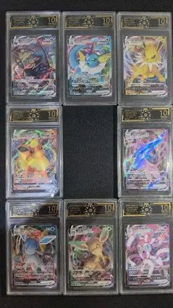 Complete Eeveelutions VMAX Set (8) - All OCD 10 Pristine, S-Chinese Pokemon GL15 - Image 1