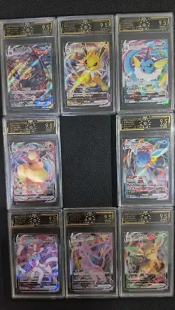 Complete Eeveelutions VMAX Set (8) -All OCD 9.5 Gem-Mint, S-Chinese Pokemon GL15 - Image 1