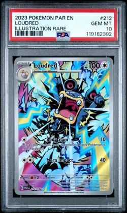 2023 POKEMON PAR EN-PARADOX RIFT ILLUSTRATION RARE #212 LOUDRED PSA 10 - Image 1