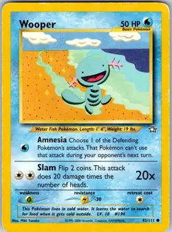 WOOPER 82/111 NEO GENESIS POKEMON UNLIMITED MP - Image 1