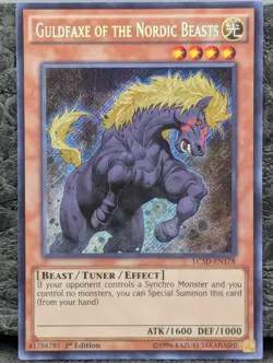 Yugioh Guldfaxe of the Nordic Beasts - LC5D-EN178 - Secret Rare - 1st Edition LP - Image 1