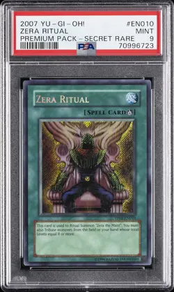 2007 YU-GI-OH! PREM PACK SECRET RARE #EN010 ZERA RITUAL PSA 9 - Image 1