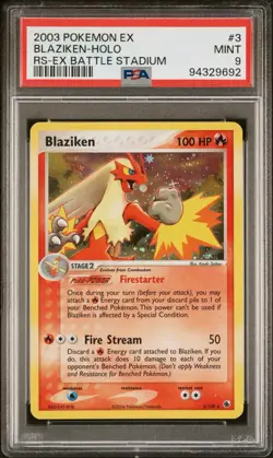 2003 Pokemon Ex Battle Stadium #3 Blaziken Holo PSA 9 MINT - Image 1