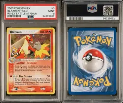 2003 Pokemon Ex Battle Stadium #3 Blaziken Holo PSA 9 MINT - Image 3