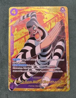 One Piece Memorial Collection Mr.2 Bon Kurei (Bentham) EB01-061 SEC Foil NM - Image 2