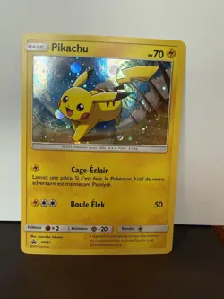 Pikachu SM81 SM Black Star Promo Holo Pokemon Card NM Swirl - Image 1