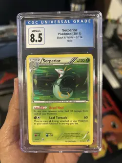CGC 8.5 Pokemon Serperior Holo Rare Legendary Treasures 8/113 Graded Card - Image 1