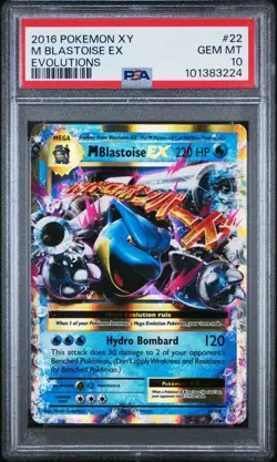 2016 Pokemon M Blastoise EX 22/108 Mega XY Evolutions PSA 10 Gem English - Image 1
