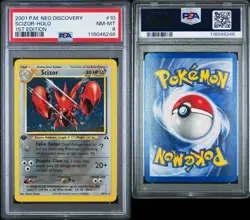 Pokemon Scizor Neo Discovery 1st Edition Holo Rare #10 PSA 8 NM Milli Cert - Image 3