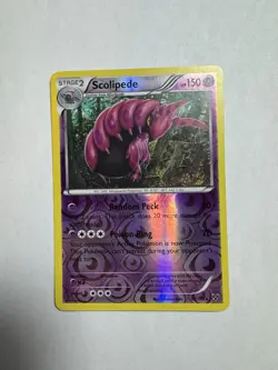 Scolipede 53/146 2014 XY Base Set Pokemon Card Reverse Holo Rare - LP - Image 1