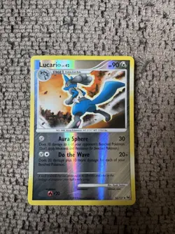 2009 Pokemon Platinum 53/127 Lucario Reverse Holo LP Rare Card Vintage foil - Image 1