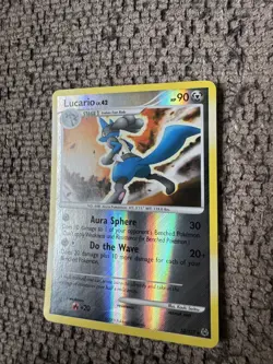 2009 Pokemon Platinum 53/127 Lucario Reverse Holo LP Rare Card Vintage foil - Image 2