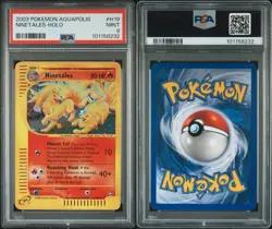 Ninetales Holo Rare H19 2003 Pokemon Aquapolis PSA 9 Mint Milli Cert E Series - Image 3