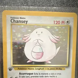 Pokemon Chansey 3/102 Base Set 1st Edition Shadowless Holo Rare Spanish Card - Image 2