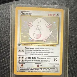 Pokemon Chansey 3/102 Base Set 1st Edition Shadowless Holo Rare Spanish Card - Image 4