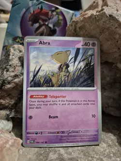 pokemon Cards Abra Basic 1pcs+1pcs Sleeve 2024 # 080/167 - Image 1