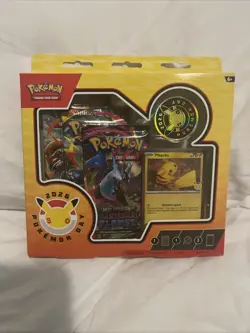 Collection Box Pokemon Booster Packs Pikachu Promo Card Coin 2026 - Image 1