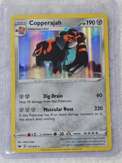 Pokemon TCG Copperajah HOLO SWSH01: Sword & Shield Base Set 137/202 2020 Rare LP - Image 5