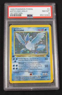 1999 Pokemon Fossil ARTICUNO HOLO 1ST EDITION 2/62 PSA 8 NM-MT - Image 1