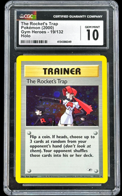 Pokemon The Rocket's Trap 019/132 Gym Heroes Holo CGC 10 - Image 1