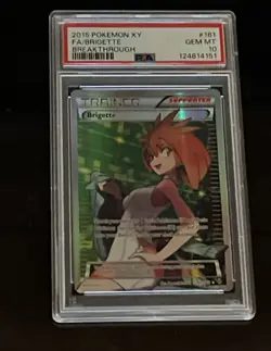 2015 Pokemon XY Breakthrough Brigette 161/162 Full Art PSA 10 - Image 1