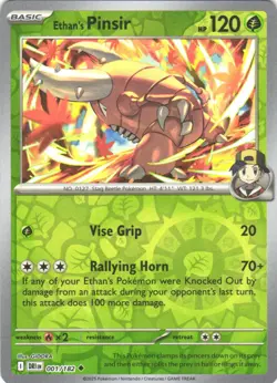 Pokemon TCG Ethan's Pinsir NM Uncommon Reverse Holo SV10: Destined Rivals 001/18 - Image 1