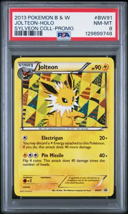 2013 POKEMON B&W PROMO SYLVEON COLL #BW91 JOLTEON-HOLO PSA 8 - Image 1
