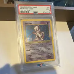 Pokemon 1999 Mewtwo 10/102 Base Set Shadowless Holo 1st Edition PSA 9 - Image 1