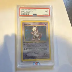 Pokemon 1999 Mewtwo 10/102 Base Set Shadowless Holo 1st Edition PSA 9 - Image 3