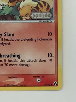 Pokemon TCG Growlithe 55/92 Legend Maker Reverse Holo Stamped - Image 4