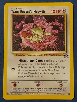 Pokemon Team Rocket's Meowth 18 Black Star Promo Vintage NM G890 - Image 1