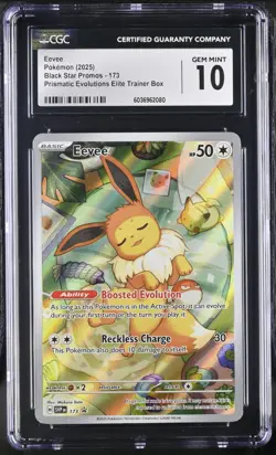 Eevee - SVP173 CGC 10 Prismatic Evolutions ETB Promo Pokemon - GEM MT - Image 1