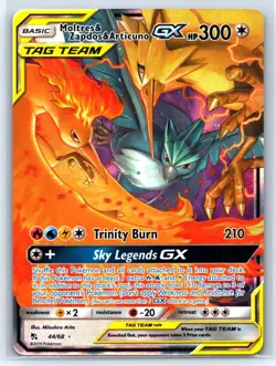 Pokemon TCG Hidden Fates Ultra Rare Moltres, Zapdos, Articuno GX 44/68 - Image 1