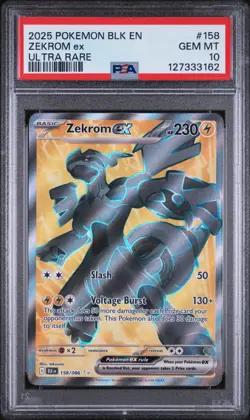 2025 POKEMON BLK EN-BLACK BOLT ULTRA RARE #158 ZEKROM EX PSA 10 - Image 1