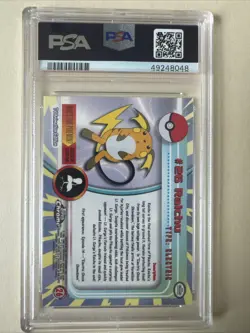 Raichu Pokemon Topps TV Animation #26 PSA 10 - Image 2