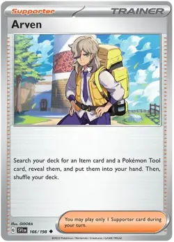1x Arven 166/198 - Uncommon - SV01: Scarlet & Violet Base Set - Pokemon TCG - NM - Image 1