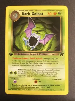 Pokemon TCG Dark Golbat 24/82 Team Rocket 1st Edition Regular Non-Holo Rare LP - Image 1