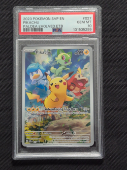 2023 POKEMON SVP PALDEA EVOLVED ETB PROMO #027 PIKACHU PSA 10 - Image 1