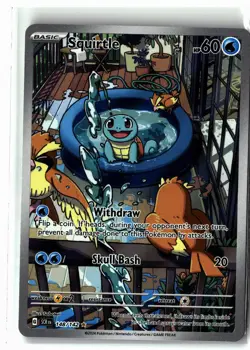 Squirtle ⭐ 148/142 Holo Illustration Rare Stellar Crown 2024 Pokemon NM - Image 1