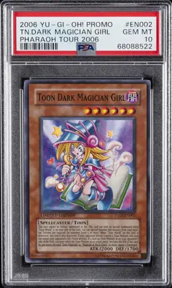 2006 YU-GI-OH! PROMO PHARAOH TOUR 2006 #EN002 TOON DARK MAGICIAN GIRL PSA 10 - Image 1