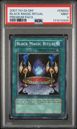2007 YU-GI-OH! PREM PACK #EN002 BLACK MAGIC RITUAL PSA 9 - Image 1