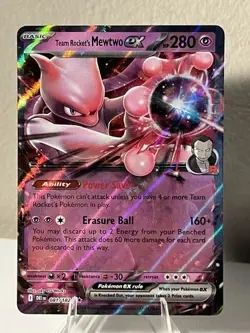 Team Rocket's Mewtwo EX 081/182 Double Rare Holo Pokemon TCG trading card - Image 1