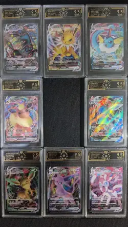 2024 Pokemon Chinese Eeveelutions VMAX 9.5 GEM-MINT 8-Card Complete Set GL15 - Image 1