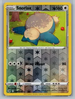 Snorlax SWSH08: Fusion Strike #206/264 Common,Reverse Holo Pokemon Card - Image 1