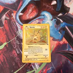 Pokemon TCG Raichu Fossil Holo Rare Card 14/62 Unlimited - Image 1