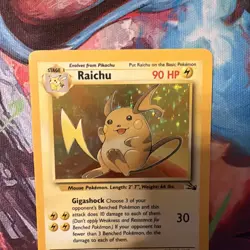 Pokemon TCG Raichu Fossil Holo Rare Card 14/62 Unlimited - Image 3