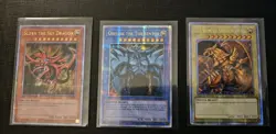 EGYPTIAN GOD CARDS OBELISK SLIFER RA LC01 Quarter Century Secret Rare Yugioh TCG - Image 1