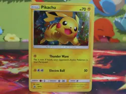 Pikachu Cosmo Holo SM76 Black Star Promo LP Pokemon Card Clean Nice Shape - Image 1