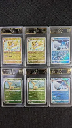 2025 Pokemon CHN 10 PRISTINE 6-Card Graded Lot (Eeveelution Holo Rare Set) GL15 - Image 1